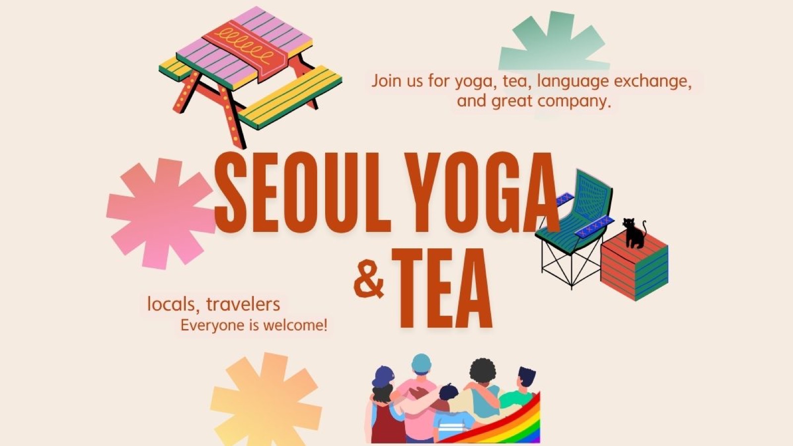 Tea served after the outdoor yoga session